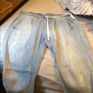 Chambray jogger pants